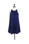 Keyhole Gathered Silk Sleeveless Dress