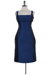 Square Neck Slit Hidden Side Zipper Fitted Sleeveless Dress