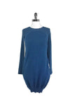 Bubble Dress Crew Neck Wool Long Sleeves Short Dress