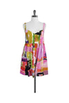 General Print Sweetheart Empire Waistline Hidden Back Zipper Sleeveless Dress