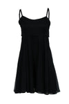A-line Scoop Neck Cutout Sheer Little Black Dress