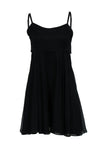 A-line Cutout Sheer Scoop Neck Little Black Dress