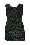 Round Neck Above the Knee Cap Sleeves Sequined Keyhole Fitted Dress