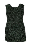 Round Neck Above the Knee Cap Sleeves Keyhole Fitted Sequined Dress