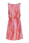 Short Tie Dye Print Elasticized Waistline Fitted Fit-and-Flare Summer Sleeveless Bateau Neck Round Neck Party Dress