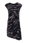 Sheath Cocktail Abstract Print Draped Silk Sheath Dress/Little Black Dress