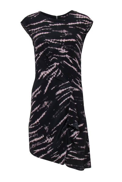 Cocktail Abstract Print Silk Draped Sheath Sheath Dress/Little Black Dress
