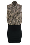 V-neck General Print Sleeveless Illusion Dress