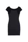 Hidden Back Zipper Cap Sleeves Bodycon Dress