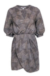 Summer Animal Snake Print Silk Wrap Dress