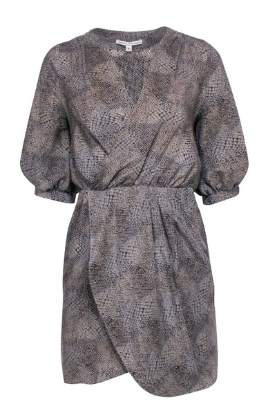 Animal Snake Print Silk Wrap Summer Dress