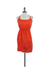 Petite Halter Summer Silk Gathered Dress