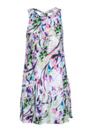 A-line Short Round Neck Summer Floral Print Sleeveless Dress