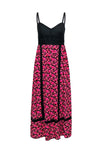 Spring Floral Print Silk Flowy Dress