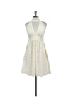 V-neck Round Neck Cotton Gathered Fitted Cutout Hidden Back Zipper Floral Print Sleeveless Dress