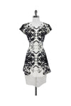 Hidden Back Zipper Cap Sleeves General Print Dress