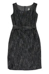 Round Neck Belted Hidden Back Zipper Above the Knee Dress