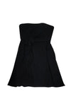 Sexy Strapless Fitted Flowy Side Zipper Silk Little Black Dress