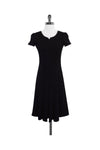 Cap Sleeves Pleated Hidden Back Zipper Dress