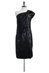 Polyester Sequined One Shoulder Dress With a Bow(s)