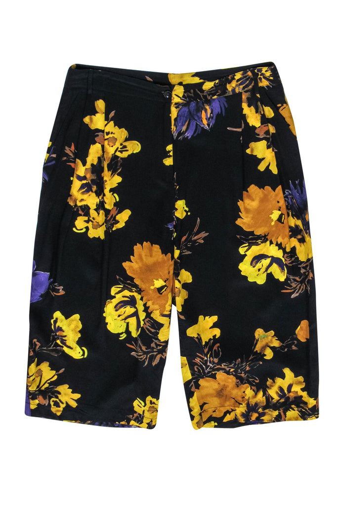 gemakkelijk te kwetsen Beheer atleet Atos Lombardini - Black, Yellow & Purple Floral Print Bermuda Shorts S –  Current Boutique