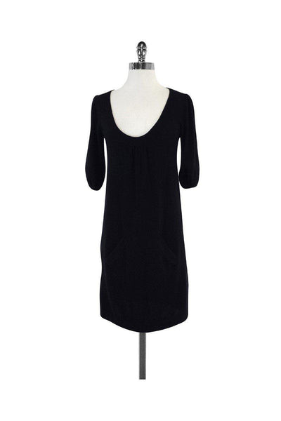 Sweater Cashmere Pocketed Scoop Neck Dress