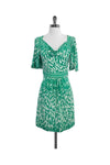 Flared-Skirt Cowl Neck General Print Dress