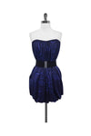 Strapless Bubble Dress Belted Stretchy General Print Dress