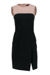 Hidden Back Zipper Colorblocking Slit Sleeveless Sheath Cocktail Scoop Neck Sheath Dress/Little Black Dress/Party Dress