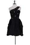 Bubble Dress Hidden Back Zipper One Shoulder Above the Knee Party Dress