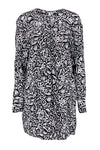 Animal Leopard Print Scoop Neck Cutout Pleated Shift Dolman Sleeves Dress