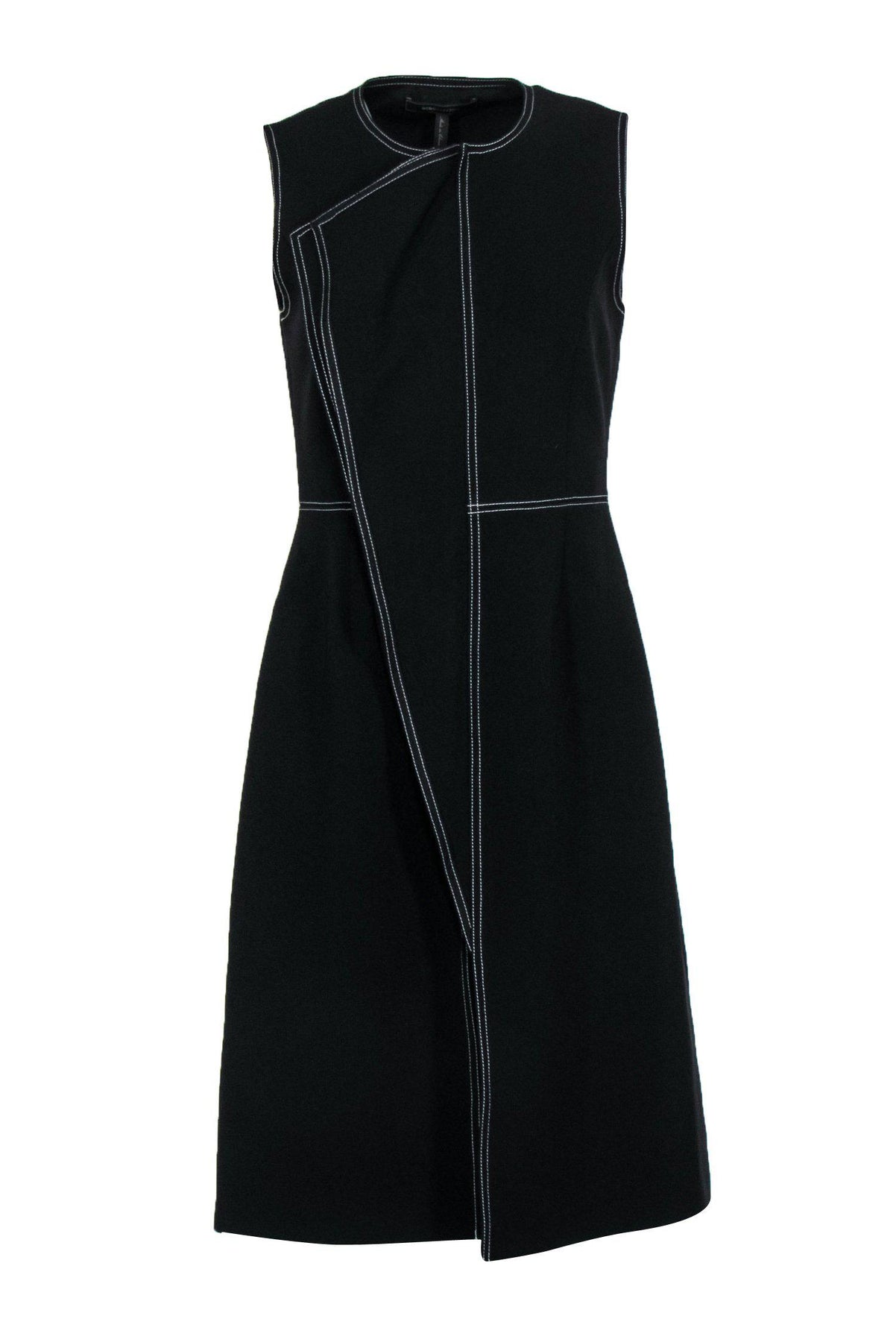 Shop Our BCBG Max Azria - Black Longline Zip-Up Draped Vest w/ White ...