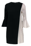 Bell Sleeves Asymmetric Hidden Back Zipper Shift Scoop Neck Little Black Dress