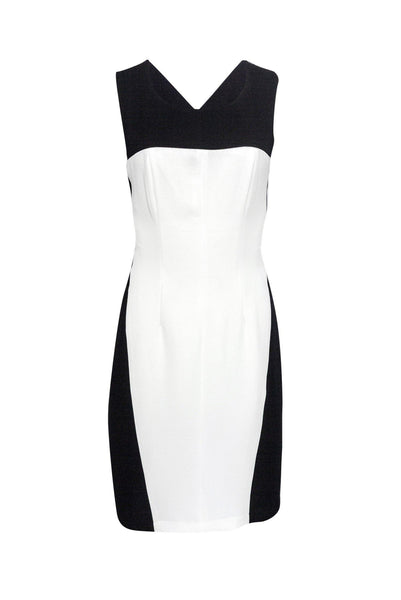 Sexy Sleeveless Polyester Back Vent Hidden Back Zipper Scoop Neck Dress