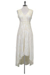 V-neck Sleeveless Sequined Side Zipper Empire Waistline Polyester Dress