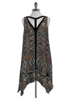 V-neck Polyester Abstract Print Dress