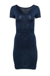 Short Sleeves Sleeves Piping Scoop Neck Bandage Dress/Bodycon Dress