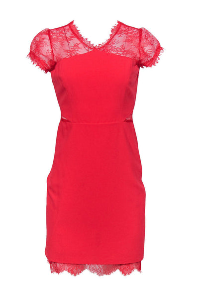 BCBG Max Azria Hot Pink Ruffle Dress w Open Back Sz 4 Current