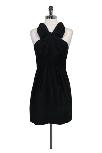 A-line Fitted Pocketed Little Black Dress/Party Dress With Rhinestones