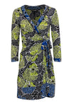 V-neck Long Sleeves Floral Print Wrap Dress