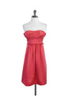 Strapless Flared-Skirt Hidden Back Zipper Pleated Dress