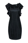 Tall Square Neck Short Sleeves Sleeves Sheath Sheath Dress/Party Dress With Ruffles