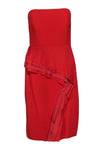 Strapless Cocktail Asymmetric Tiered Sweetheart Sheath Sheath Dress With Ruffles