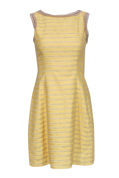 A-line Side Zipper Striped Print Round Neck Dress