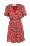 Tall Paisley Print Short Sleeves Sleeves Snap Closure Hidden Side Zipper Dress