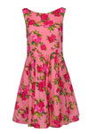 A-line Floral Print Cotton Sleeveless Dress