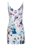 V-neck Sheath Hidden Back Zipper Sleeveless Short Floral Print Sheath Dress