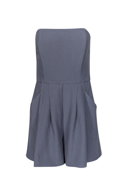 Strapless Pleated Pocketed Romper