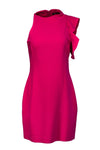 Round Neck Hidden Back Zipper Fitted Dress With Ruffles