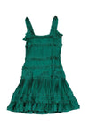Flared-Skirt Silk Hidden Side Zipper Party Dress With Ruffles